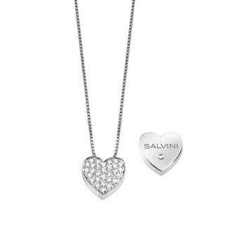 1 - Women's heart necklace Salvini White Gold and diamonds 20067544