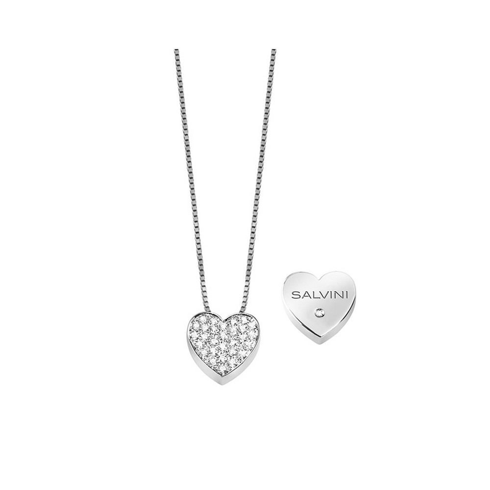 1 - Women's heart necklace Salvini White Gold and diamonds 20067544