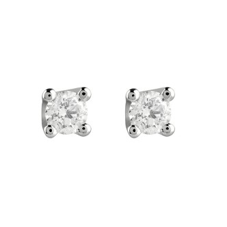 1 - Women's white gold and diamond light point earrings Salvini Virginia 20082778