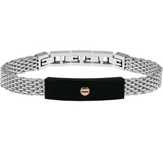 1 - Bracciale Breil uomo TJ2739 in acciaio Maglia Milano con vite in Oro 9K collezione 9K