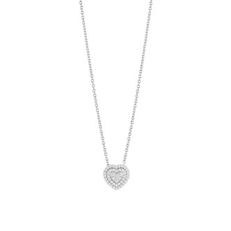 1 - Collana donna Oro Bianco con diamanti Salvini Bagliori cuore 20091619