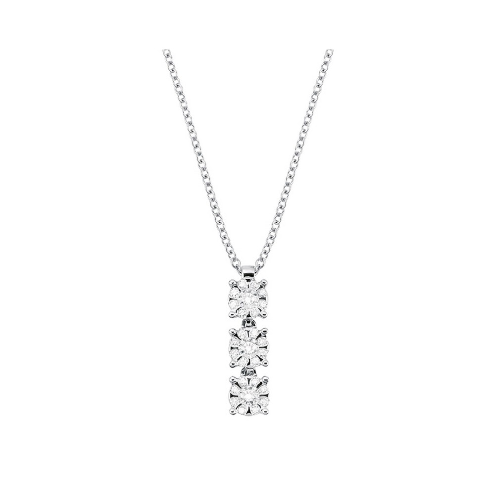 1 - Trilogy white gold woman necklace with diamonds Salvini Daphne 20054569