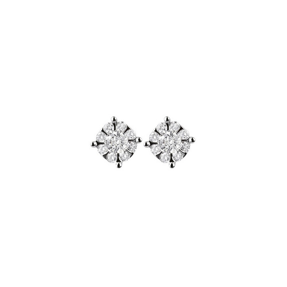 1 - White Gold women's earrings with lobe Salvini Daphne diamonds 20059180