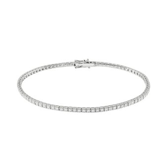 1 - White Gold women's tennis bracelet with diamonds Salvini 20081872