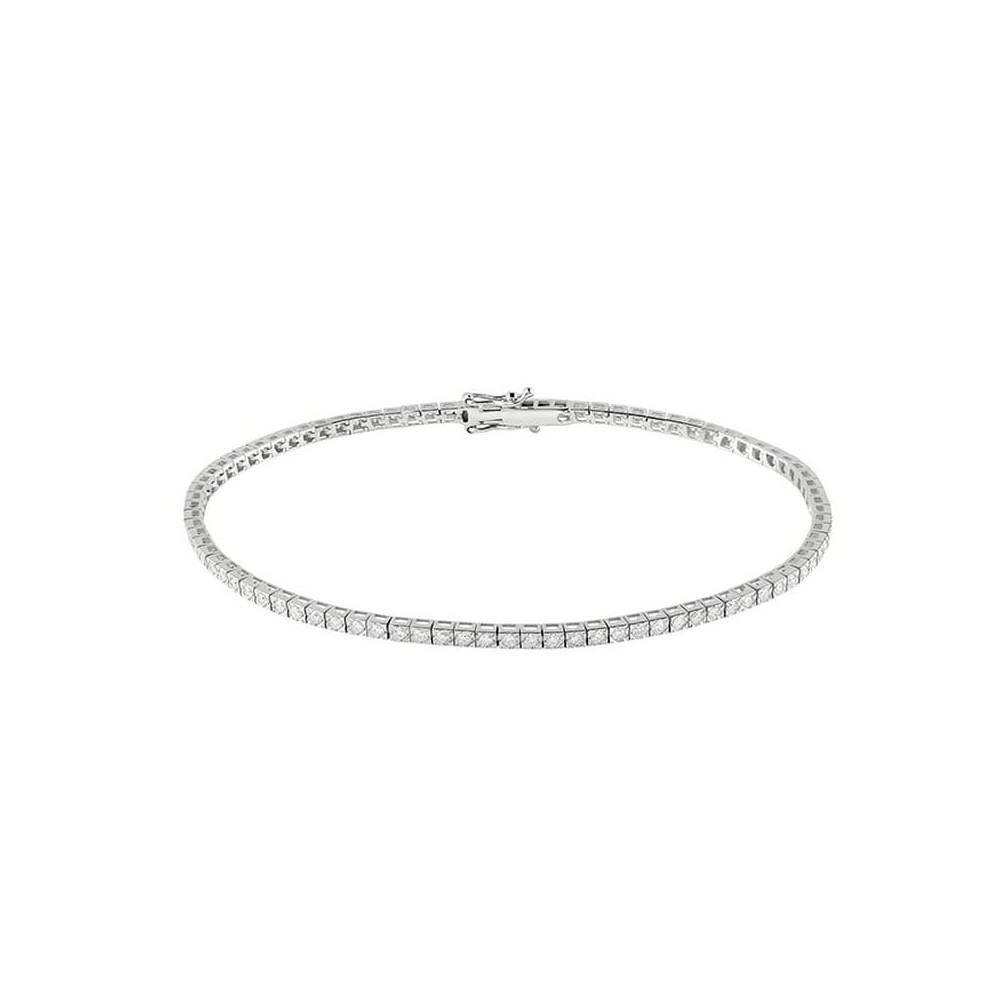 1 - White Gold women's tennis bracelet with diamonds Salvini 20081872