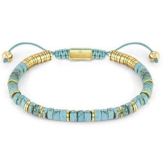 1 - Nomination INSTINCT men's rope bracelet with turquoise washers 027925/033