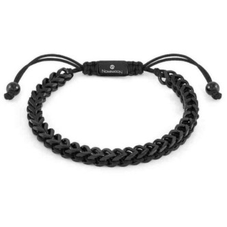 1 - Nomination B-YOND black steel men's bracelet with cord 028937/015