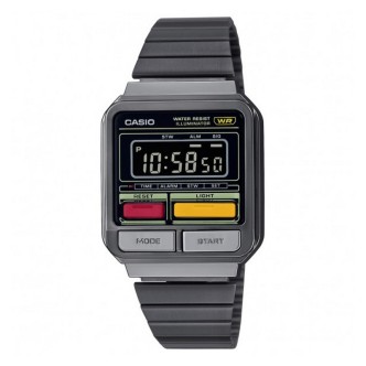 1 - Casio men's digital watch Vintage gray A120 case and resin bracelet A120WEGG-1BEF