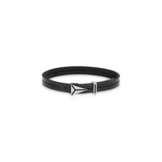 1 - Bracciale uomo Nomination METROPOLITAN pelle nera con LANCIA 026701/009