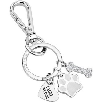 1 - Morellato FOREVER SD0611 steel dog key ring with crystals