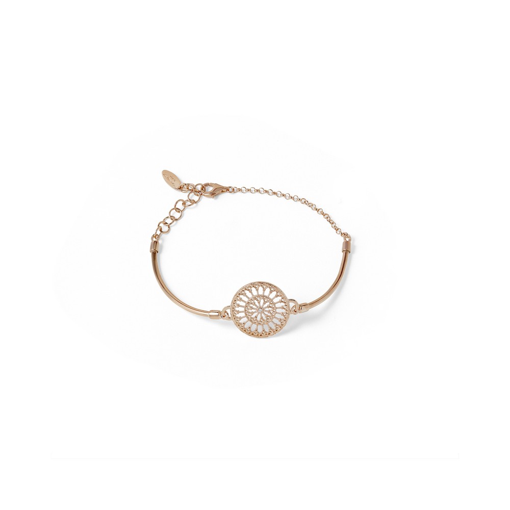 1 - Semi-rigid women's bracelet in 925 silver rosone by Collemaggio rosé Luca Silvestri Jewelry