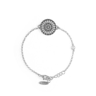 1 - Women's bracelet in 925 silver Collemaggio L'Aquila rose window with zircons code. ADS12