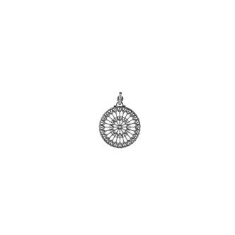 1 - Collemaggio L'Aquila rose window woman pendant in 925 silver cod. ADS28