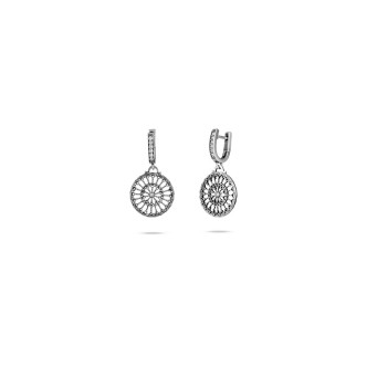 1 - Women's earrings in 925 silver Collemaggio L'Aquila rose window pendants code