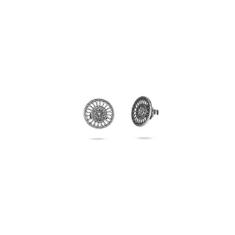 1 - Women's earrings in 925 silver Collemaggio L'Aquila rose window with zircon cod. ADS34