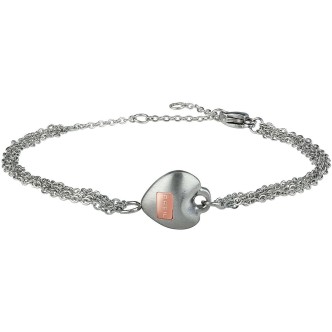 1 - Breil bracelet TJ2729 heart pendant in steel collection Kilos of Love