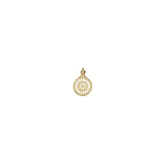 1 - Pendente donna Argento 925 rosone di Collemaggio L'Aquila dorato 18 mm cod. ADS29-D