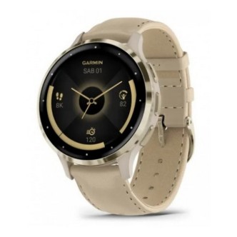 1 - Garmin men's Venu 3S gray and gold French Gray & Soft Gold 010-02785-55 silicone strap