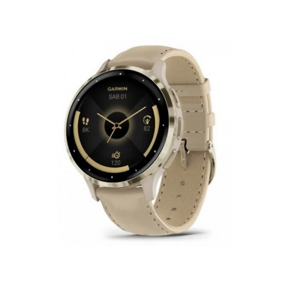 1 - Garmin men's Venu 3S gray and gold French Gray & Soft Gold 010-02785-55 silicone strap