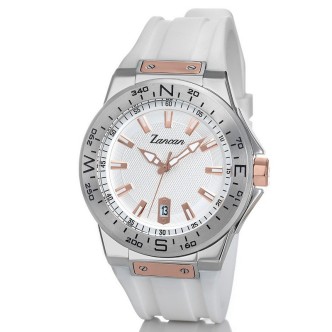 1 - Zancan HWT108 men's watch, steel case, white silicone strap