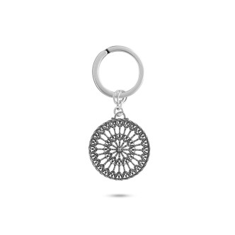 1 - Rose Window Keyring Basilica of Collemaggio L'Aquila 925 Silver Art Jewels Luca Silvestri cod. ADS33