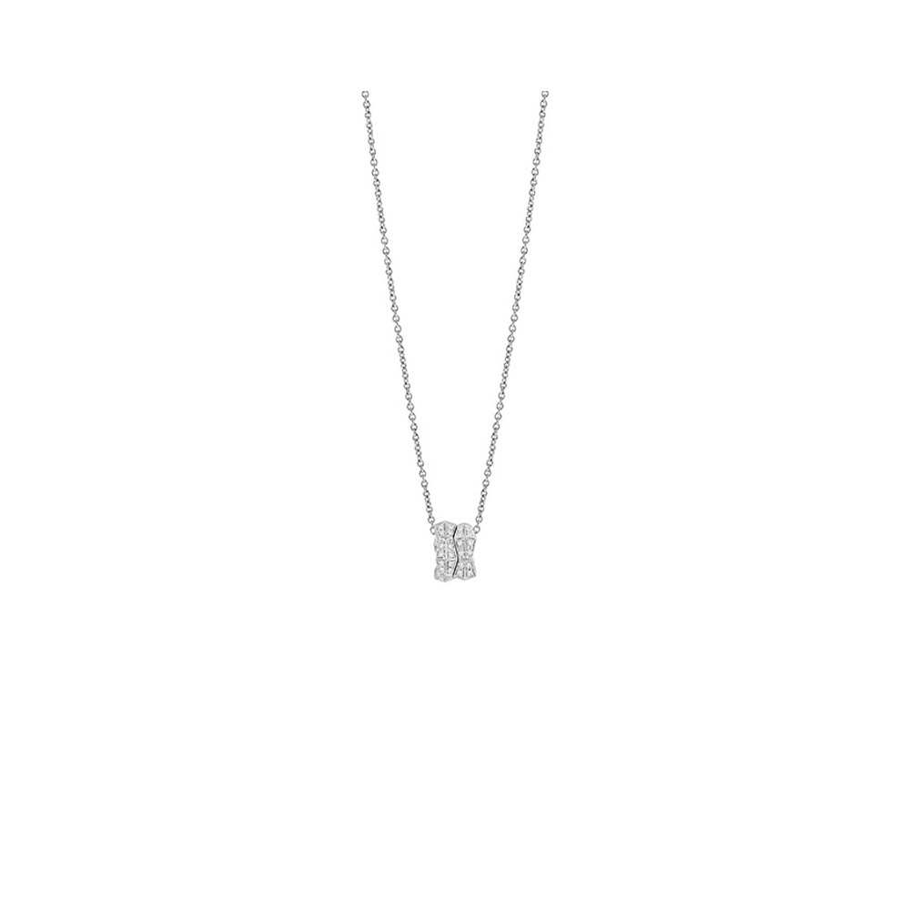 1 - Salvini Eva 18K White Gold women's necklace with diamonds 20101385 circle pendant