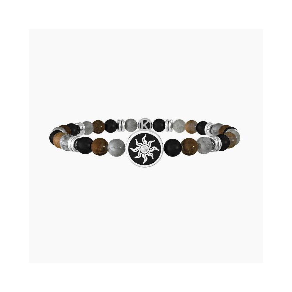 1 - Kidult sun men's bracelet 316L steel and stones 732257 Symbols