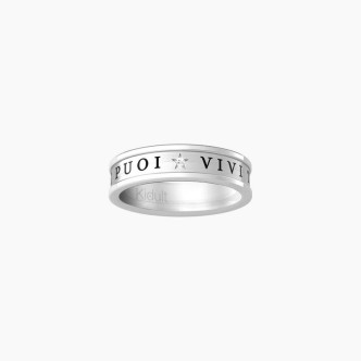 1 - Kidult women's ring "Live all the life you can" 316L steel with crystal 721001-11