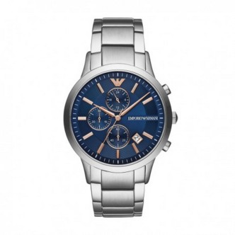 1 - Emporio Armani AR11458 men's chronograph watch in steel with blue background