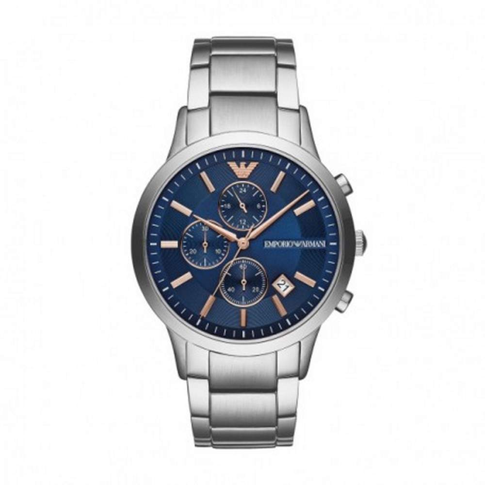 1 - Orologio cronografo uomo Emporio Armani AR11458 acciaio fondo blu