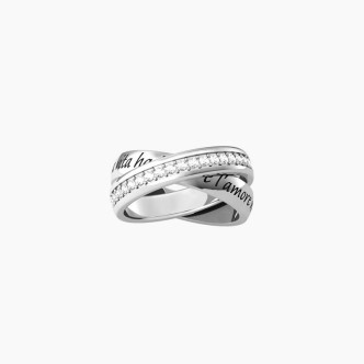 1 - Kidult Family women's ring with crystals 721005-09 316L steel