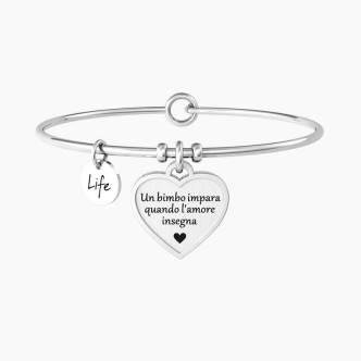 1 - Kidult women's bracelet "A child learns when love teaches" 732142 316L steel