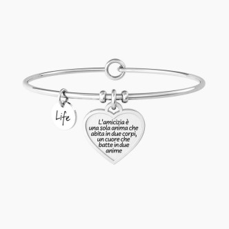 1 - Bracciale donna amicizia Kidult 732155 acciaio 316L Love frase Aristotele