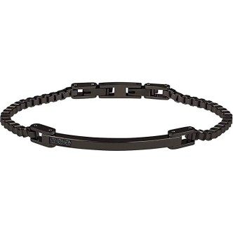 1 - TJ2746 men's Breil bracelet in IP Gun stainless steel with 3 black diamonds Black Diamond collection