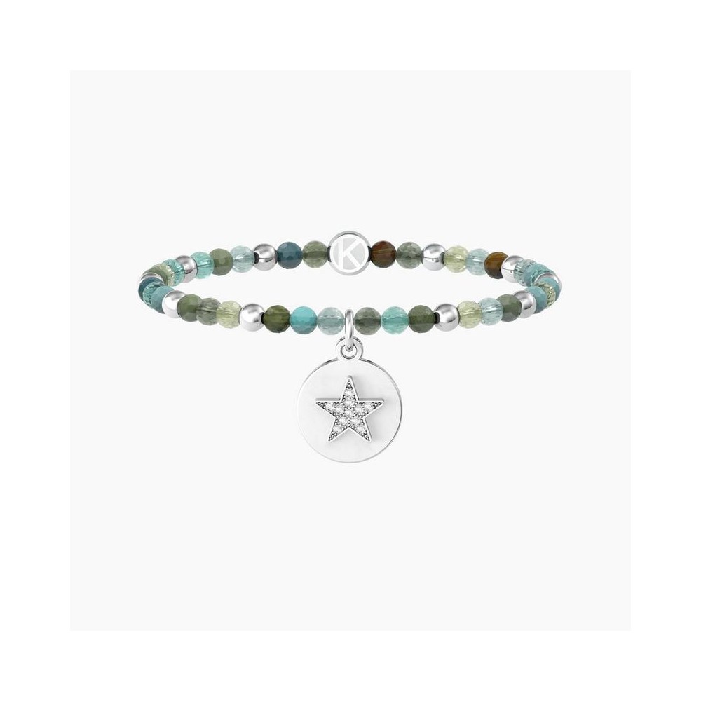 1 - Kidult women's friendship bracelet with agate stones and star 732225 316L steel