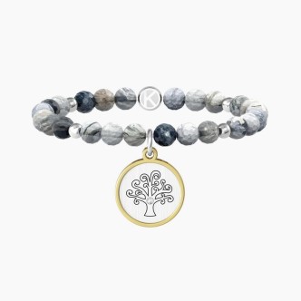 1 - Kidult women's bracelet family tree of life with agate stones 732226 316L steel