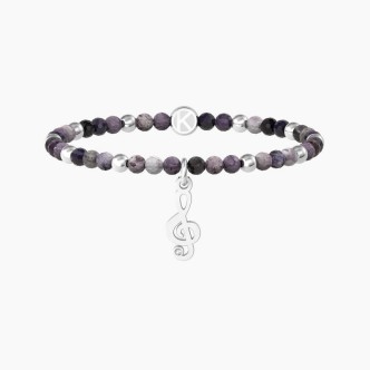 1 - Bracciale donna Kidult chiave di violino con pietre agata 732227 acciaio 316L