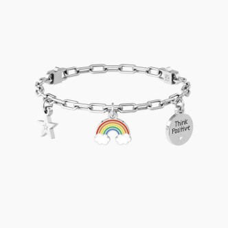 1 - Bracciale donna Kidult arcobaleno Think Positive 732234 acciaio 316L Symbols