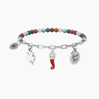 1 - Bracciale donna Kidult cornetto pietre multicolor 732236 acciaio 316L Symbols