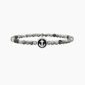 1 - Kidult men's bracelet anchor agate stones 732240 316L steel Symbols