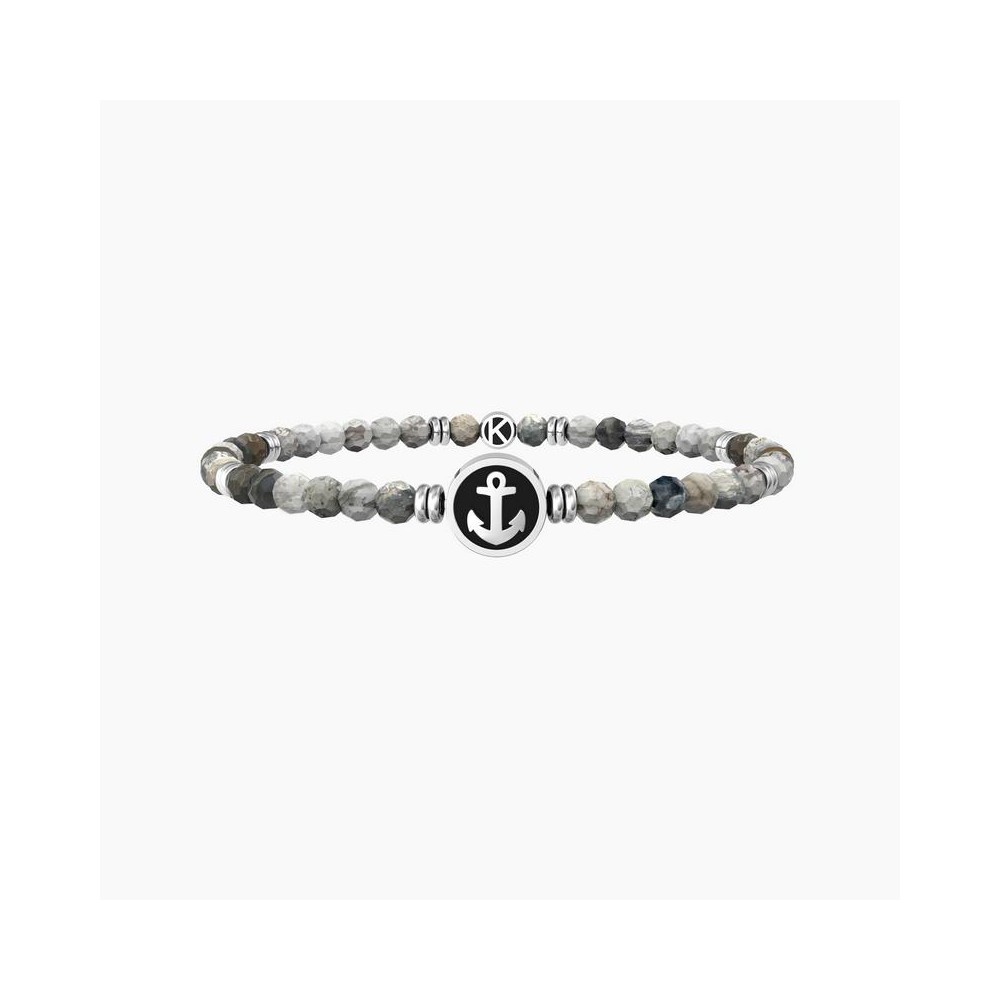 1 - Bracciale uomo Kidult ancora pietre agata 732240 acciaio 316L Symbols