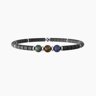 1 - Bracciale uomo Kidult Tre Desideri con ematite e perle 732244 acciaio 316L Symbols