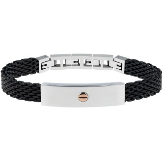 1 - Bracciale Breil uomo TJ2740 in acciaio IP Gun Maglia Milano con vite in Oro 9K collezione 9K