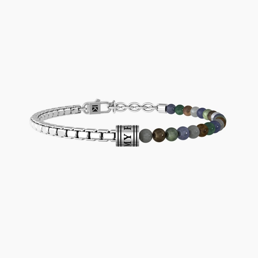 1 - Bracciale uomo My Family Kidult con pietre multicolor 732248 acciaio 316L Family