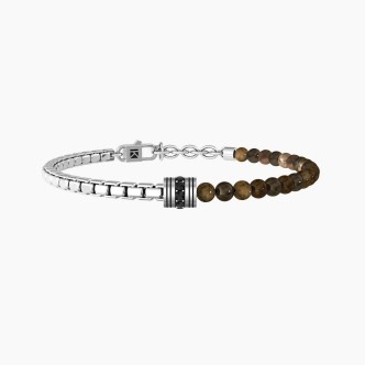 1 - Bracciale uomo Kidult Equilibrio pietra occhio di tigre 732250 acciaio 316L Energy Stone