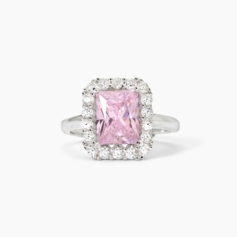 1 - Women's ring in 925 silver Mabina with white and pink zircons 523365.