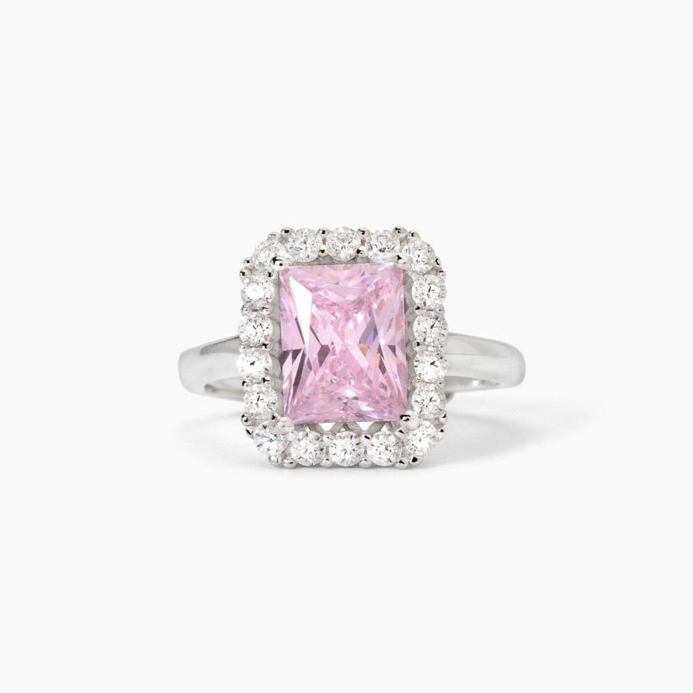 1 - Women's ring in 925 silver Mabina with white and pink zircons 523365.