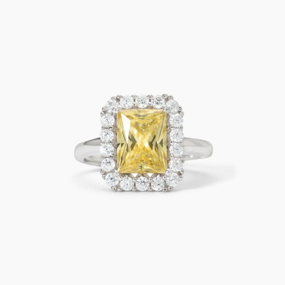 1 - Women's ring in 925 silver Mabina with white and yellow zircons 523366.