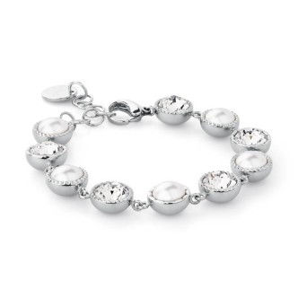 1 - Brosway BRF13 steel bracelet with Swarovski crystals and pearls Riflessi collection