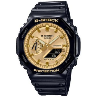 1 - Casio G-Shock gold and black men's watch GA-2100GB-1AER resin case and strap